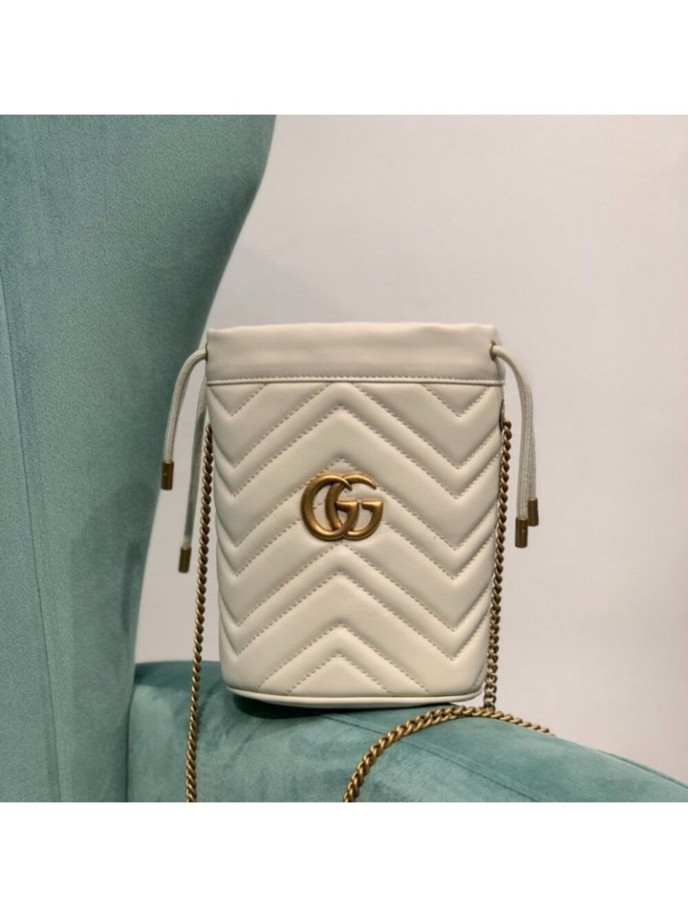 Gucci Cream Crossbody Bag with Gold Accents
